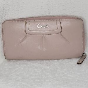 Coach Ashley Light Pink Full Long Leather Wallet